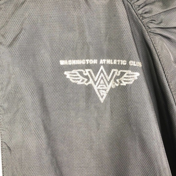 Under Armour Jacket Sz Medium Windbreaker Semi Fitted Black Logo Washington - Picture 4 of 13